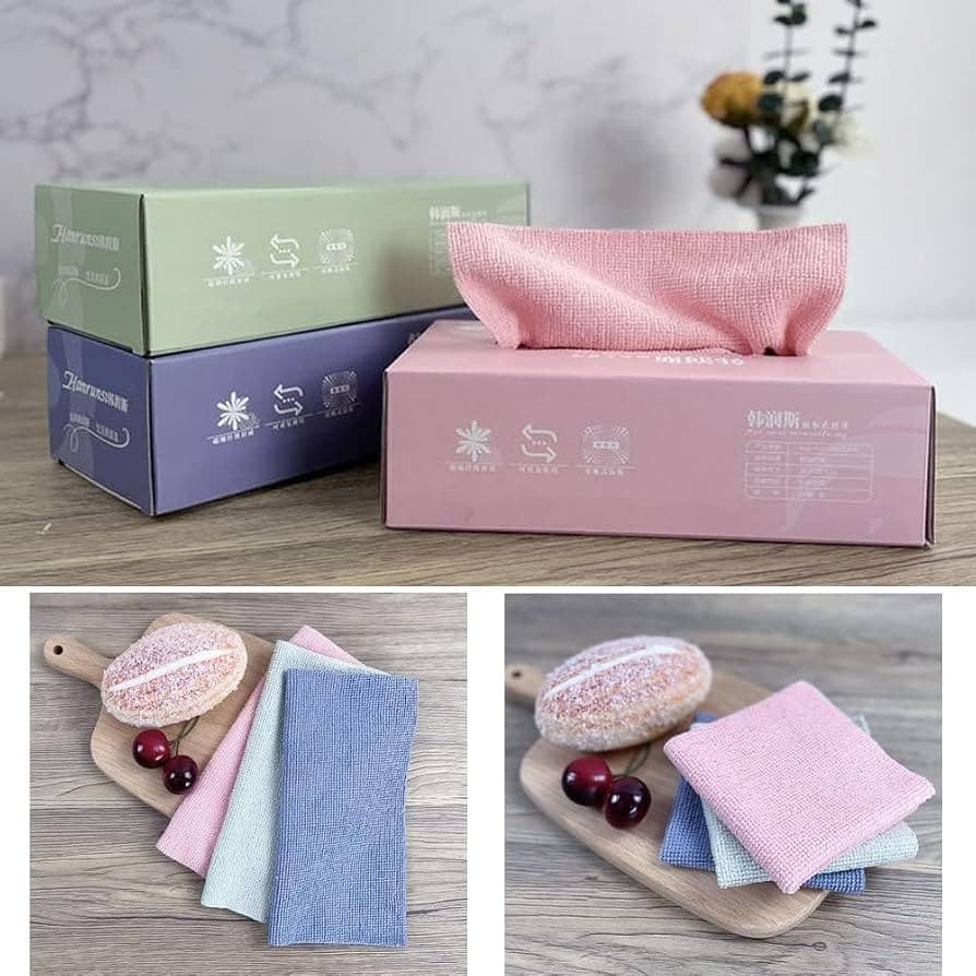 20Pcs Microfiber Cleaning Cloth Box