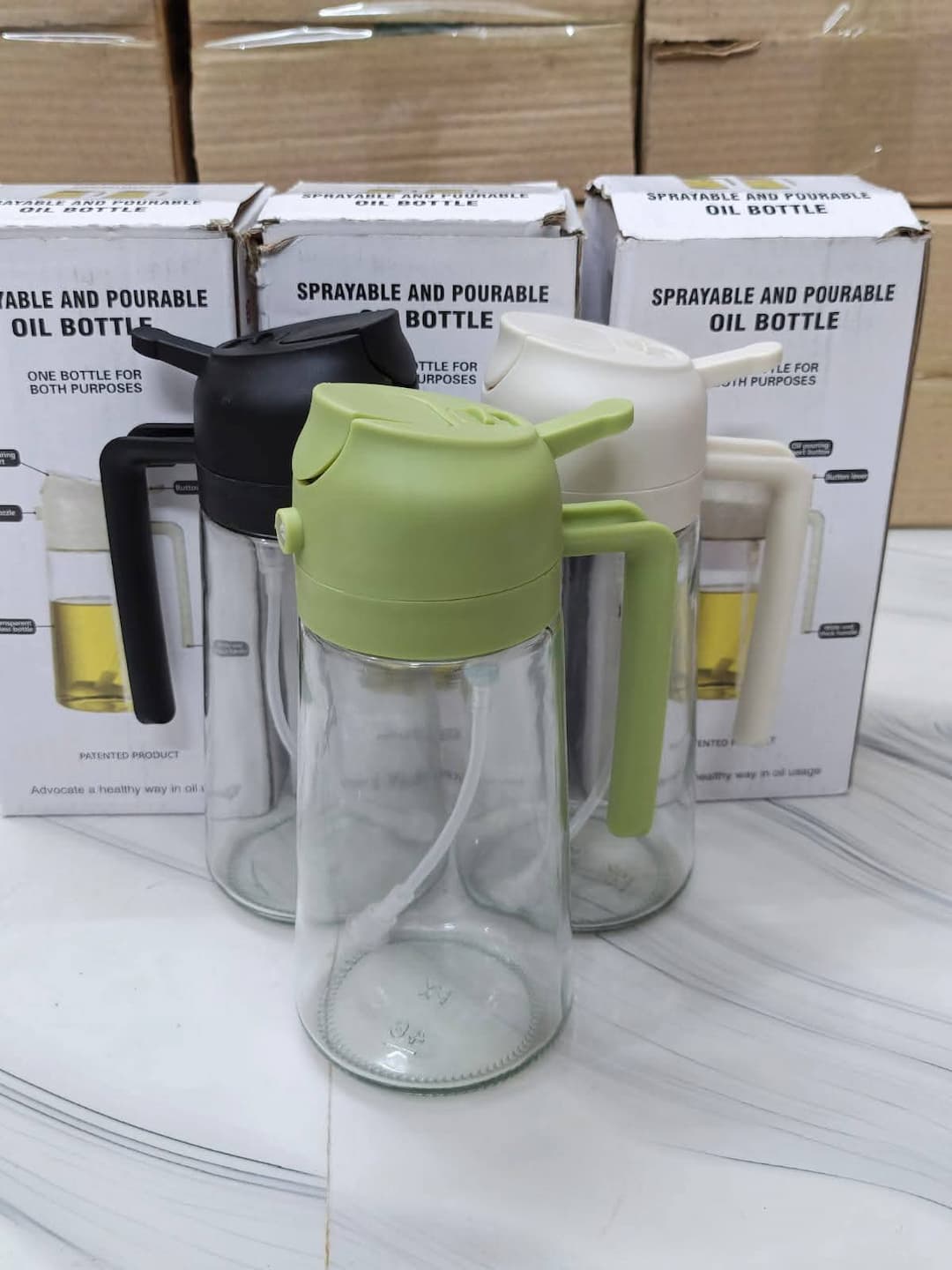 2 in 1 Oil Sprayer and Oil Dispenser Bottle (গ্লাস বডি) 🔥