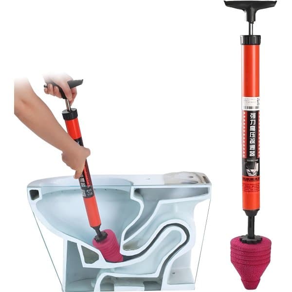Toilet & Basin Clog Remover High Pressure Manual Plunger