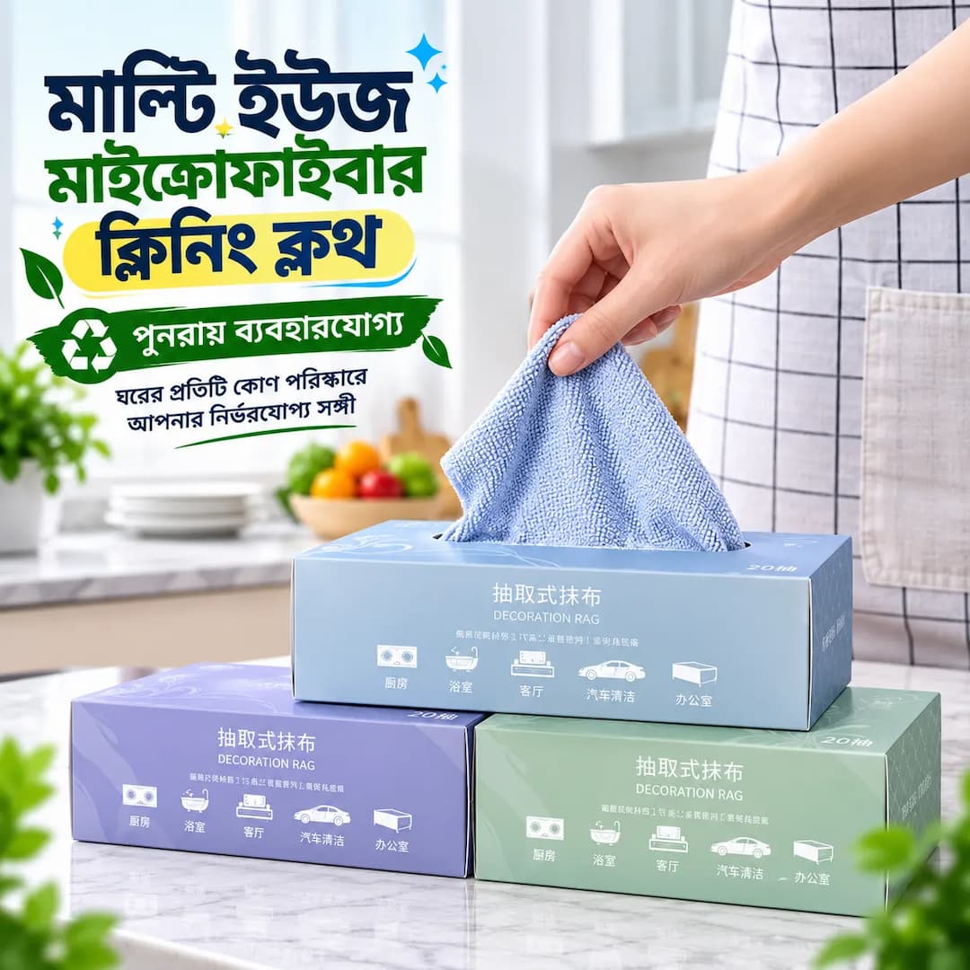 20Pcs Microfiber Cleaning Cloth Box