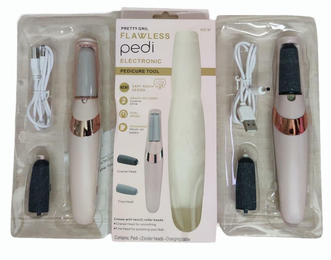 Flawless Pedi Electronic Pedicure Tool with Two Roller Heads