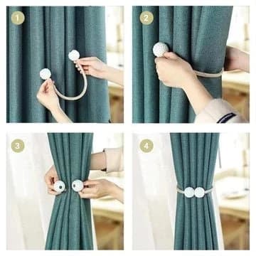2Pcs Magnet Curtains Buckles